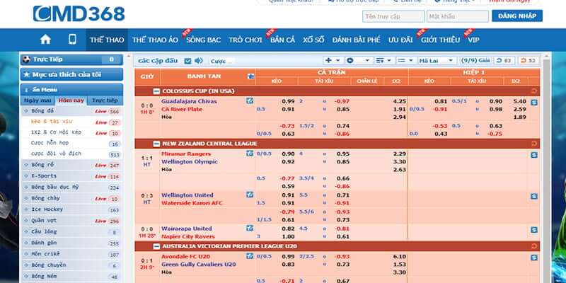 Sảnh cược CMD368 uy tín